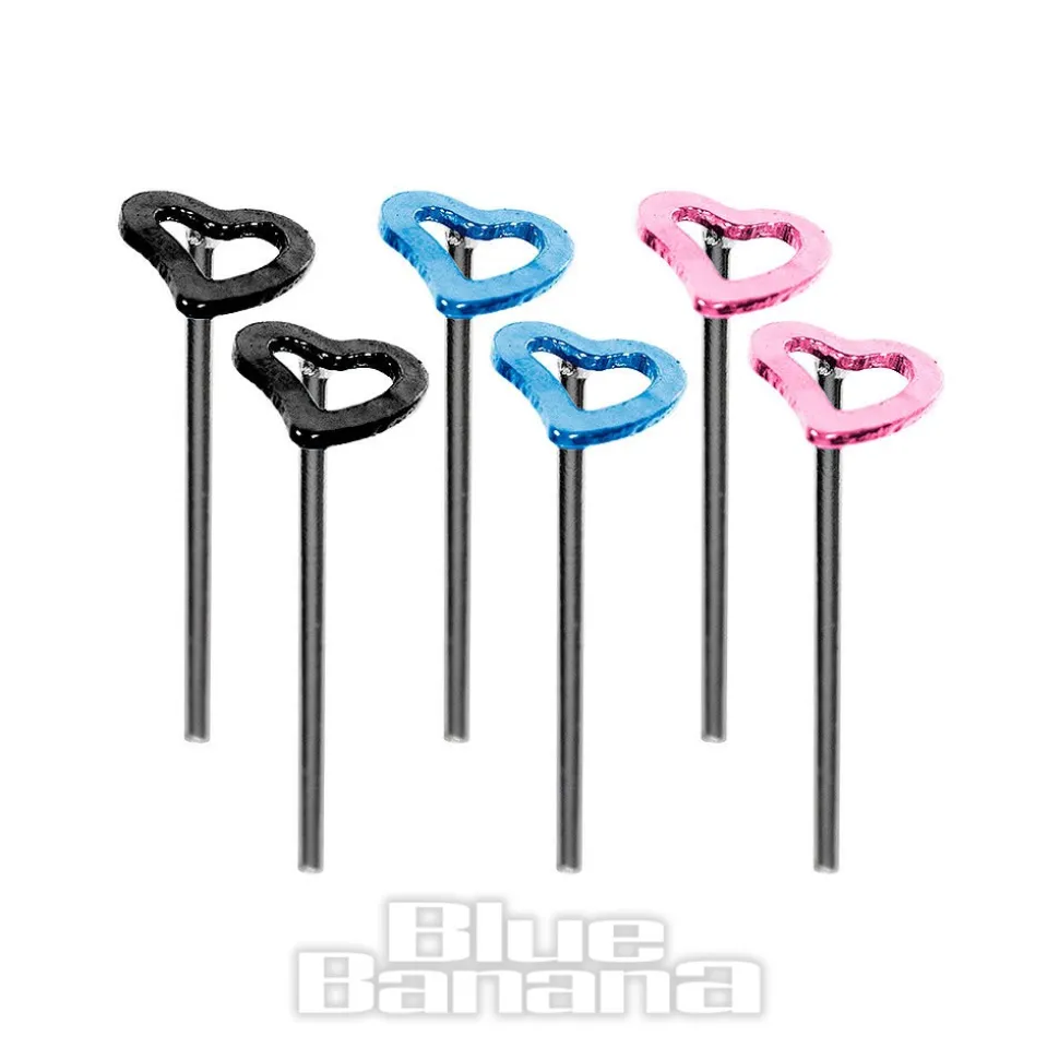 Blue Banana Silver 1.8mm Multicoloured Heart Nose Studs (Pack of 6)