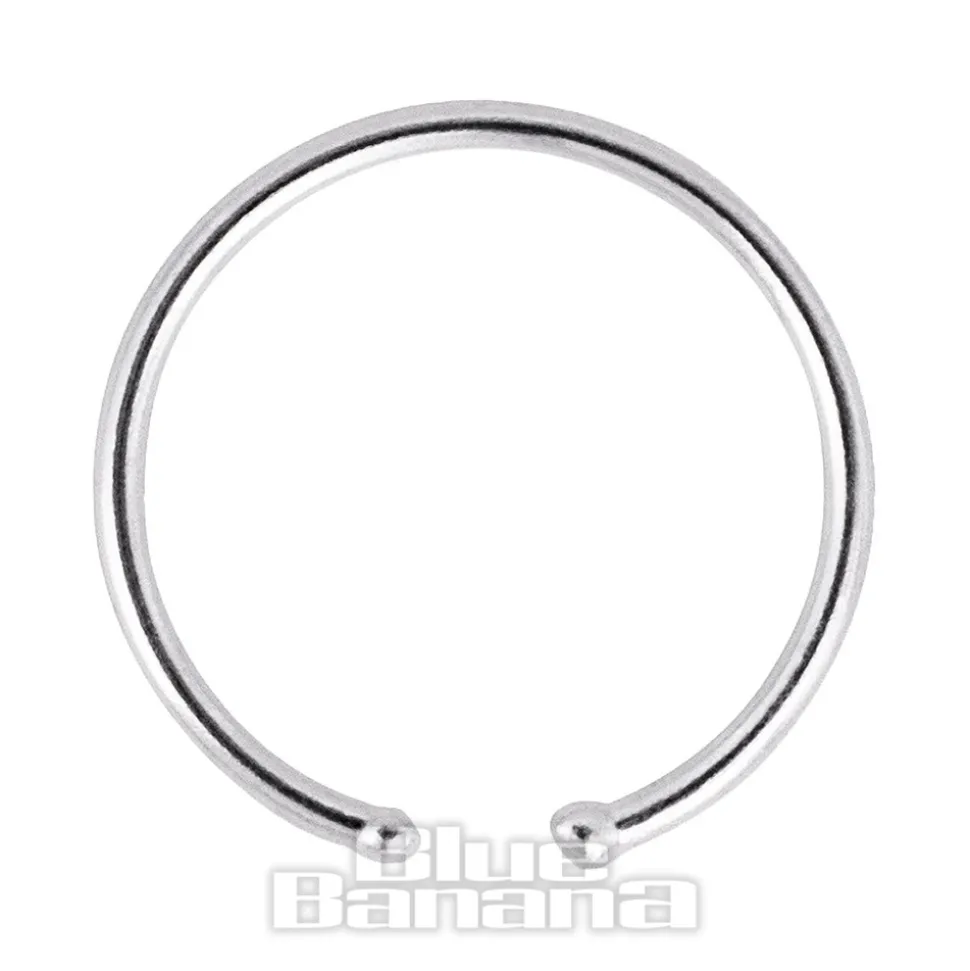 Blue Banana Silver 1.0mm Open Nose Ring (Silver)
