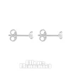 Blue Banana Silver Rectangle Crystal Ear Studs (Silver)