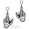 Blue Banana Skeleton Finger Earrings (Black/White)