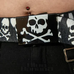 Blue Banana Skull & Crossbones Belt (Black)