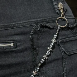 Blue Banana Skull & Cross Wallet & Keychain (Black)