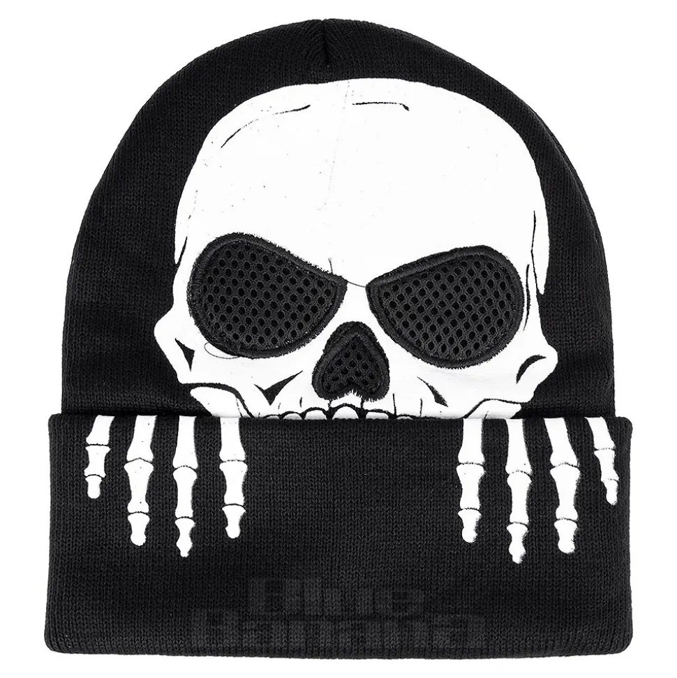 Blue Banana Skull Hands Beanie (Glow-In-The-Dark)