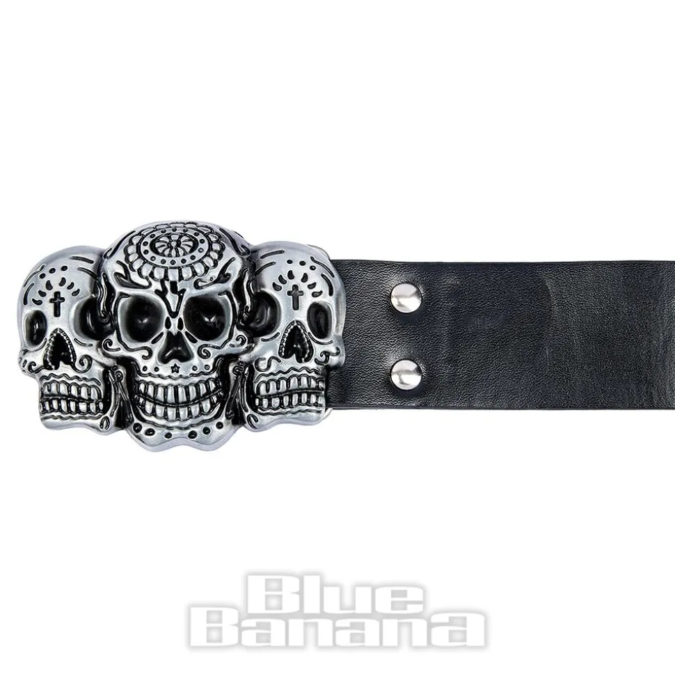 Blue Banana 3 Skulls Belt (Black)