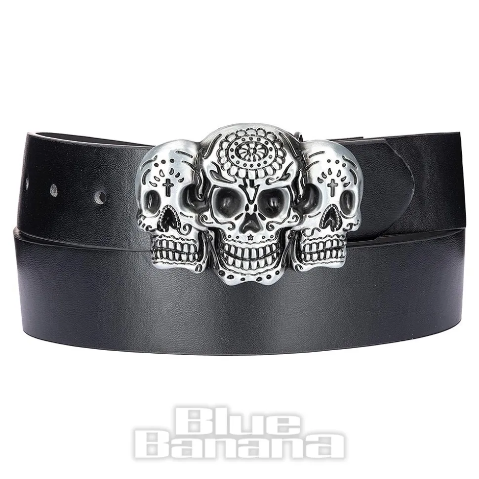 Blue Banana 3 Skulls Belt (Black)