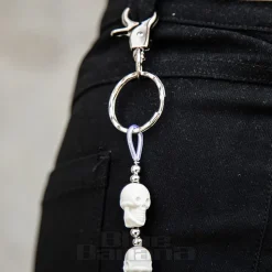 Blue Banana Skull Wallet & Keychain (White)