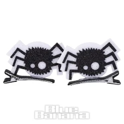 Blue Banana Spider Hair Clip (Black/White)
