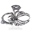 Blue Banana Spider & Pearl Hair Clip (Black)