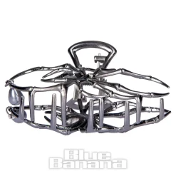 Blue Banana Spider & Pearl Hair Clip (Black)