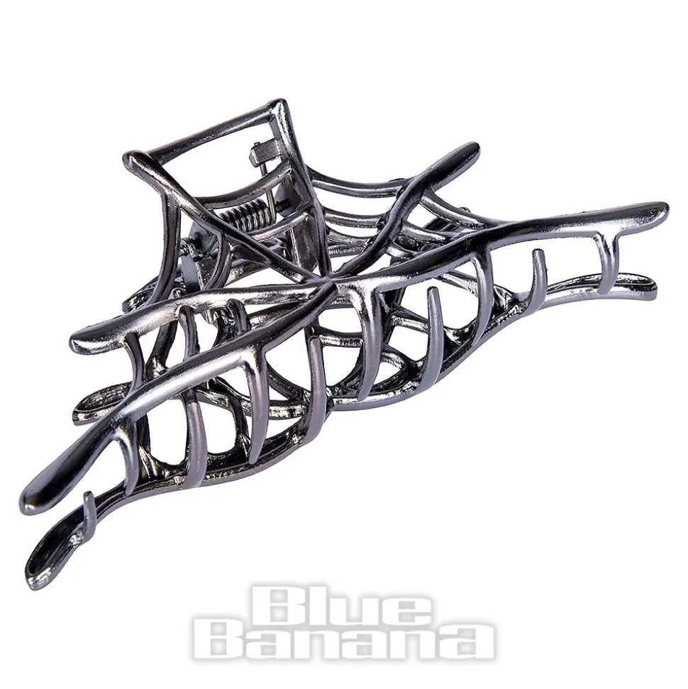 Blue Banana Spider Web Hair Clip (Black)