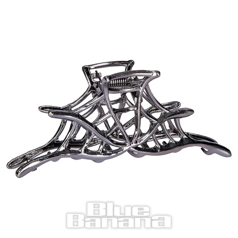 Blue Banana Spider Web Hair Clip (Black)