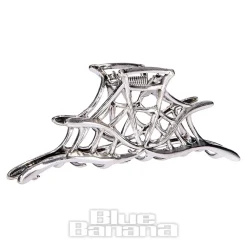 Blue Banana Spider Web Hair Clip (Silver)