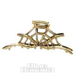 Blue Banana Spider Web Hair Clip (Antique Gold)