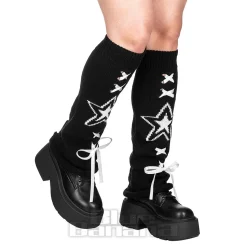 Blue Banana Star Legwarmers (Black/White)