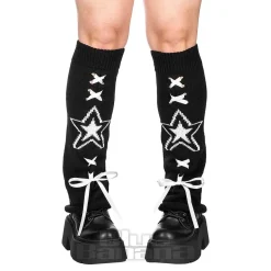 Blue Banana Star Legwarmers (Black/White)