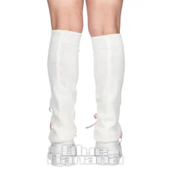 Blue Banana Star Legwarmers (White/Pink)