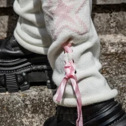 Blue Banana Star Legwarmers (White/Pink)