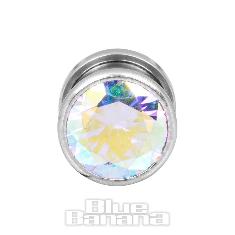 Blue Banana Steel Gem Plug (Aurora Borealis)