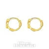 Blue Banana Sterling Gold Moon Clicker Hoops (Pair)