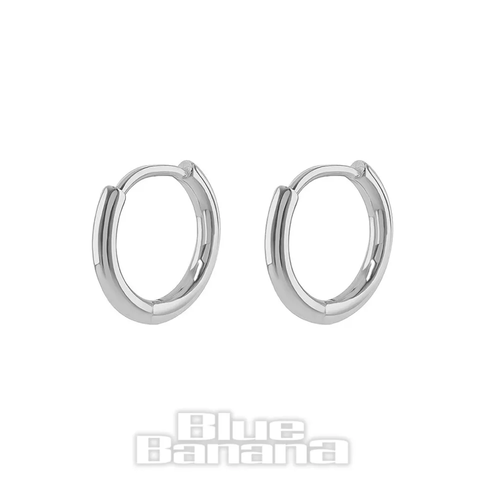 Blue Banana Sterling Silver Huggie Clicker Hoops (Pair)