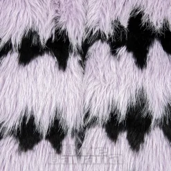 Blue Banana Striped Faux Fur Coat (Lilac/Black)