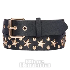 Blue Banana Studs & Stars Belt (Black/Rose Gold)