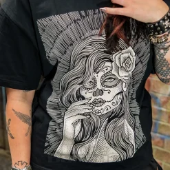 Blue Banana Sugar Skull T-Shirt (Black)