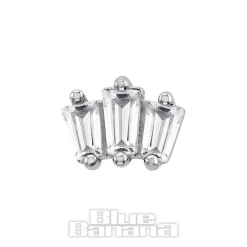 Blue Banana Surgical Steel Crown Threadless Top (Silver)