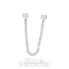 Blue Banana Surgical Steel Crystal Hearts Ear Chain (Silver)