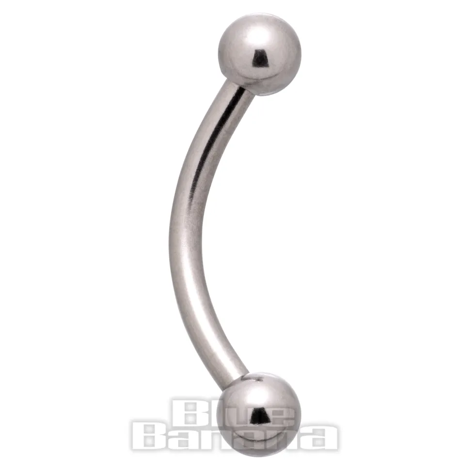 Blue Banana Surgical Steel Curved Barbell (Silver)