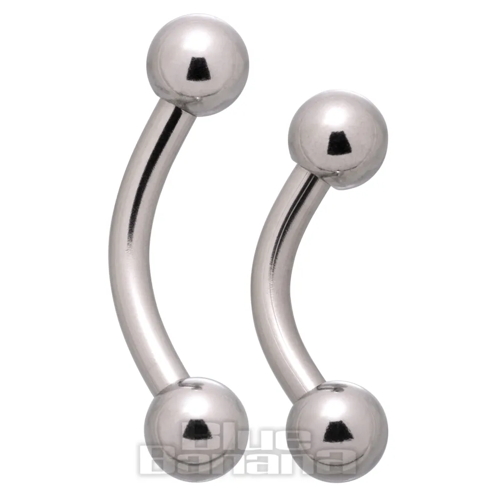 Blue Banana Surgical Steel Curved Barbell (Silver)