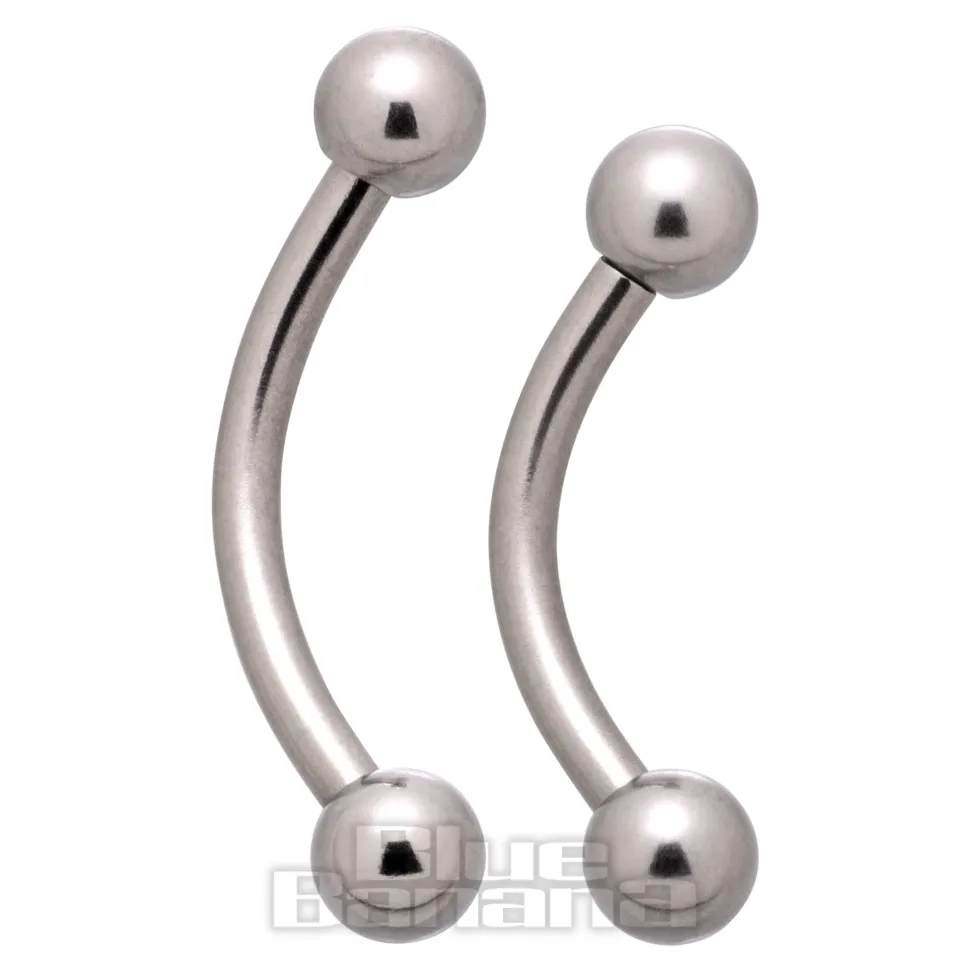 Blue Banana Surgical Steel Curved Barbell (Silver)