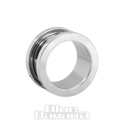 Blue Banana Surgical Steel Flesh Tunnel 3-24mm (Silver)