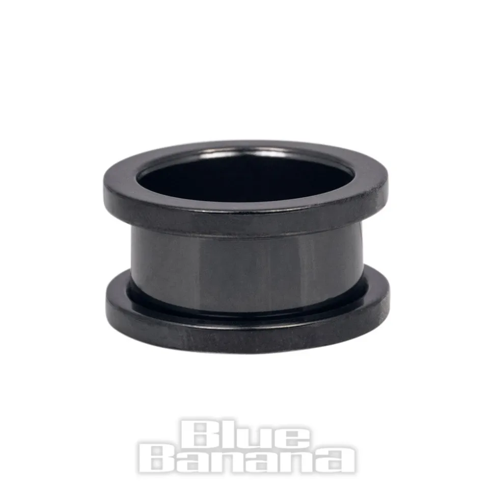 Blue Banana Surgical Steel Flesh Tunnel 3-24mm (Black)