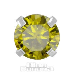 Blue Banana Surgical Steel Gem Jewel 1.2 x 6mm Tragus Bar (Amber)