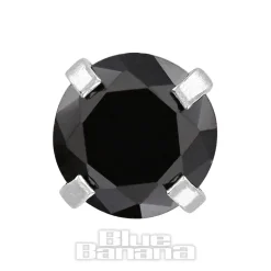 Blue Banana Surgical Steel Gem Jewel 1.2 x 6mm Tragus Bar (Black)