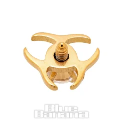 Blue Banana Surgical Steel Hazard Dermal Top (Gold)