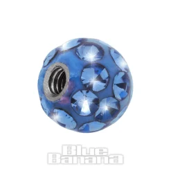 Blue Banana Surgical Steel Jewelled Glitter Ball (Sapphire)