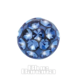Blue Banana Surgical Steel Jewelled Glitter Ball (Sapphire)