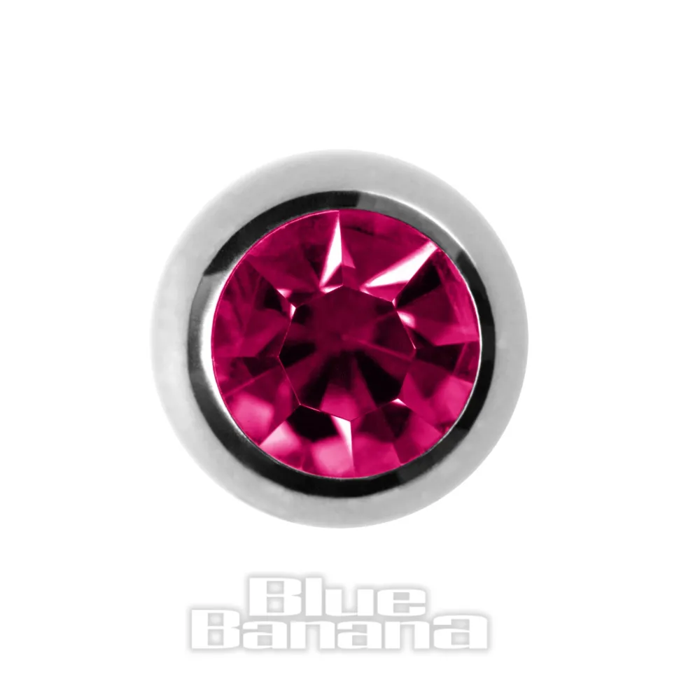 Blue Banana Surgical Steel Jewelled Ball (Fuchsia)