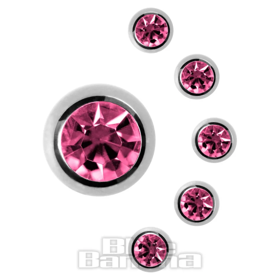 Blue Banana Surgical Steel Jewelled Ball (Rose)