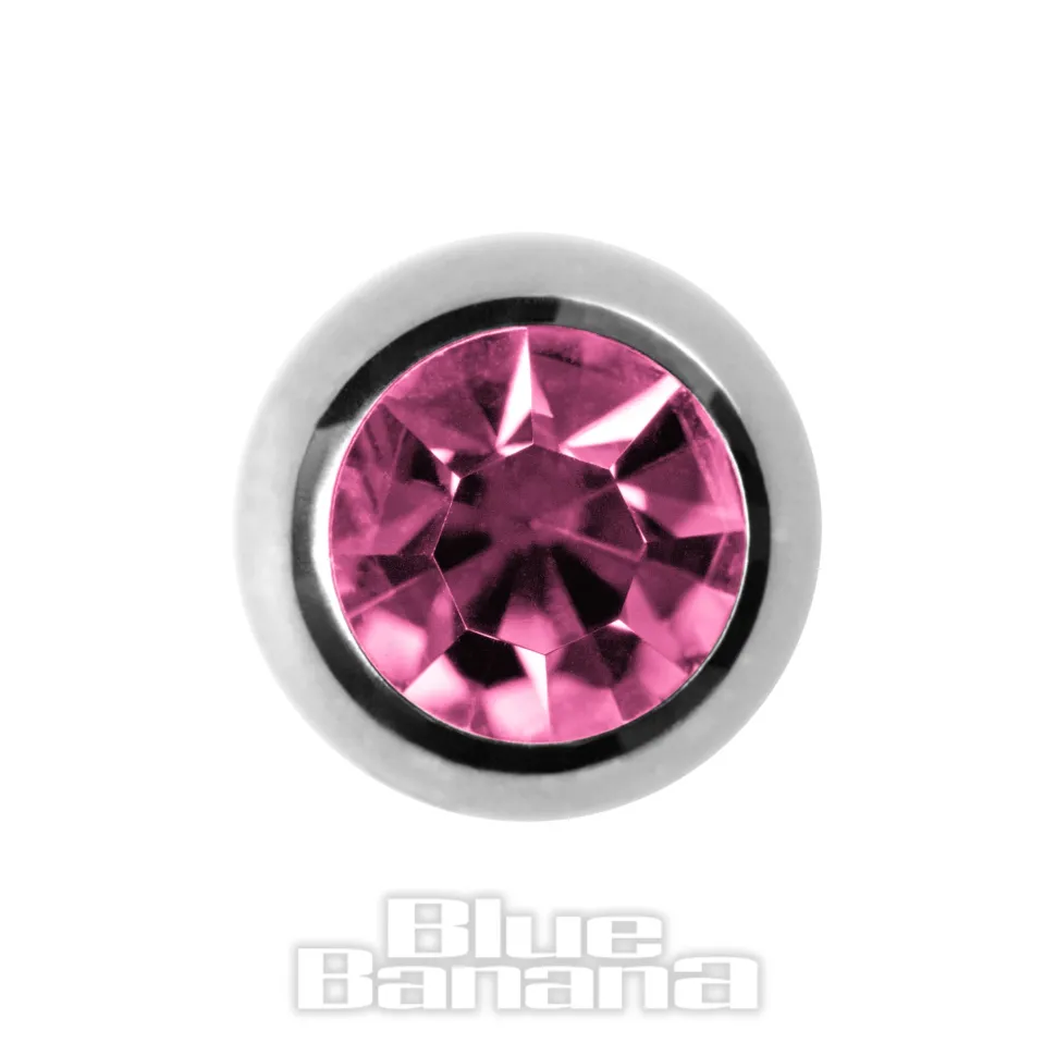 Blue Banana Surgical Steel Jewelled Ball (Rose)