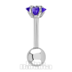 Blue Banana Surgical Steel Jewel Star 1.2 x 6mm Tragus Bar (Amethyst)