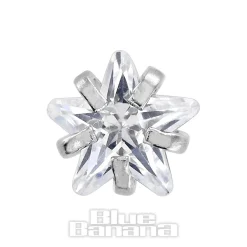Blue Banana Surgical Steel Jewel Star 1.2 x 6mm Tragus Bar (Crystal)