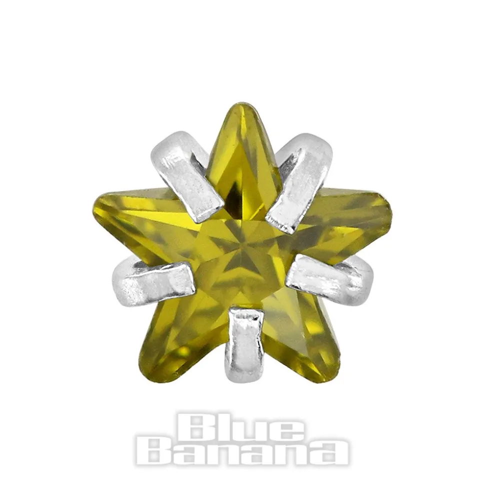 Blue Banana Surgical Steel Jewel Gem 1.2 x 6mm Tragus Bar (Amber)