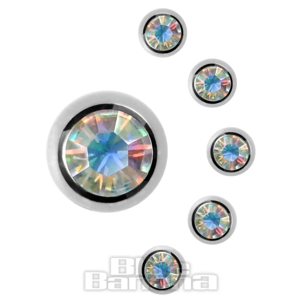Blue Banana Surgical Steel 5mm Jewelled Ball (Aurora Borealis)