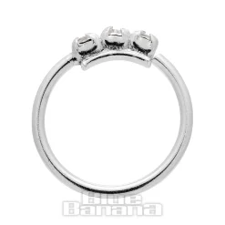 Blue Banana Surgical Steel 8mm 3 Crystals Nose Ring (Clear/Silver)