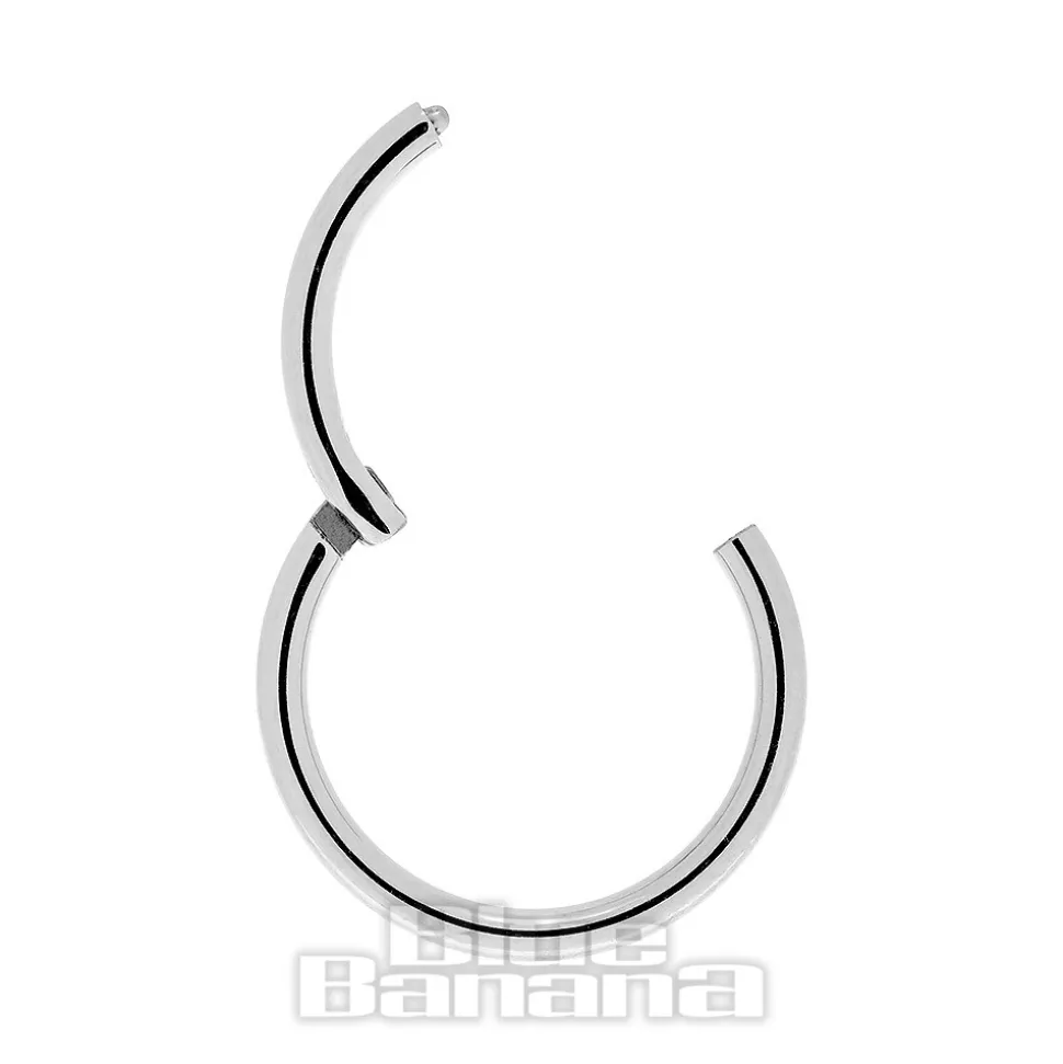 Blue Banana Surgical Steel 1.0mm Hinged Segment Ring (Silver)