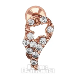 Blue Banana Surgical Steel 0.8mm Diamond Teardrop Tragus Stud (Rose)