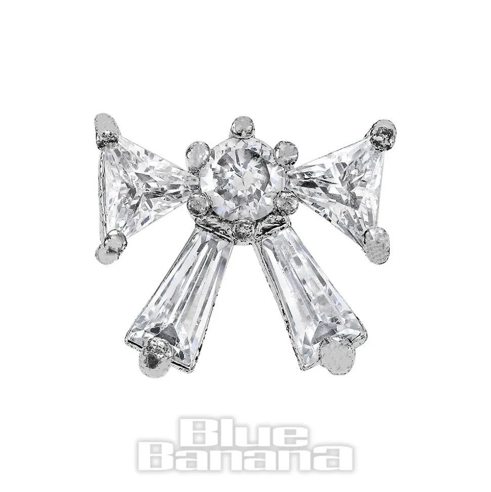 Blue Banana Surgical Steel 1.0mm Bow Tragus Stud (Silver)